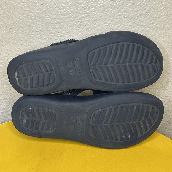 Crocs Monterey Diamante Wedge Sandals Blue Beaded Casual Comfort Boho Women’s 7 - Picture 15 of 16
